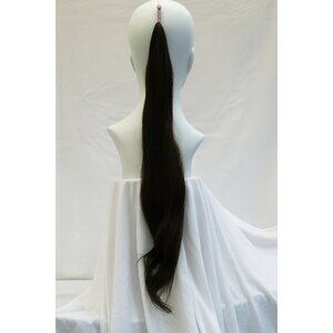 30" 100% Human Hair Ponytail Hairpiece Pigtail Chignon Updo Braidable Med Blonde